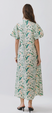 Load image into Gallery viewer, Peacock Print Puff Sleeve Midi Dress
