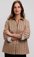 Load image into Gallery viewer, Foxcroft Agnes 34 Stripe Dot Shirt
