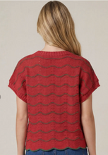 Load image into Gallery viewer, Scallop Striped  Sweater Top
