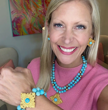 Load image into Gallery viewer, Turquoise Jade with Ellie Cross Gem Bracelet
