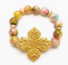 Load image into Gallery viewer, Pink Candy Jade with April Cross
