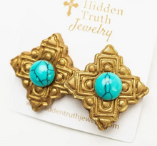 Load image into Gallery viewer, Ellie Turquoise Studs
