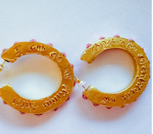 Load image into Gallery viewer, Pink Studded Hoops
