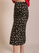 Load image into Gallery viewer, Polka Dot Print Satin Midi Skirt
