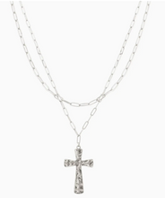 Load image into Gallery viewer, / Cross Pendant Double Chain Necklace
