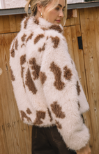 Load image into Gallery viewer, /Faux Fur Cow Print Short Jacket
