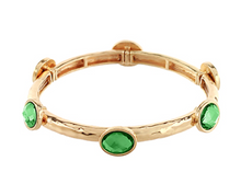 Load image into Gallery viewer, Oval Glass Station Bangle Bracelet
