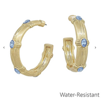 Load image into Gallery viewer, Color Stone Station Hoops
