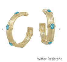 Load image into Gallery viewer, Color Stone Station Hoops
