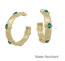 Load image into Gallery viewer, Color Stone Station Hoops
