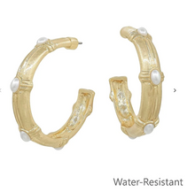 Load image into Gallery viewer, Color Stone Station Hoops
