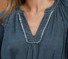 Load image into Gallery viewer, Chambray Belted Hem Dress
