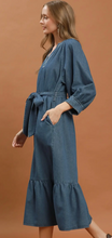 Load image into Gallery viewer, Chambray Belted Hem Dress
