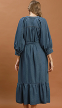 Load image into Gallery viewer, Chambray Belted Hem Dress
