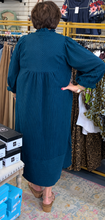 Load image into Gallery viewer, Teal Striped Plus Size Dress
