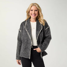 Load image into Gallery viewer, Sevilla Brushed Cardigan with Button Closure: Charcoal Heather / S/M
