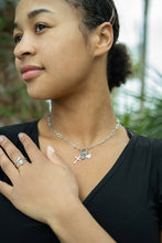 Load image into Gallery viewer, Stainless Steel Paperclip Carabiner Charm Holder Necklace: Gold / 18"+2"
