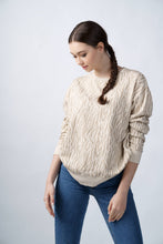 Load image into Gallery viewer, KIRSTEN ANIMAL PRINT SWEATSHIRT, OATMEAL
