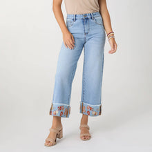 Load image into Gallery viewer, EverStretch Wide Leg Crop with Embroidered Cuff

