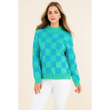 Load image into Gallery viewer, Mock Neck Checkered Sweater
