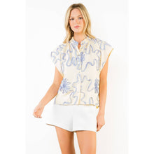 Load image into Gallery viewer, Stripe Top With Ribbon Flower Details THML
