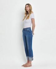 Load image into Gallery viewer, HIGH RISE CUFFED STRAIGHT JEANS-Vervet
