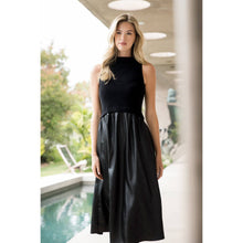 Load image into Gallery viewer, Sleeveless Mixed Media Maxi Dress: BLACK
