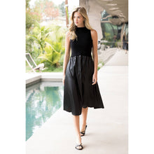 Load image into Gallery viewer, Sleeveless Mixed Media Maxi Dress: BLACK
