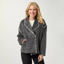 Load image into Gallery viewer, Sevilla Brushed Cardigan with Button Closure: Charcoal Heather / S/M
