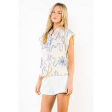 Load image into Gallery viewer, Stripe Top With Ribbon Flower Details THML
