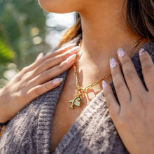 Load image into Gallery viewer, Stainless Steel Paperclip Carabiner Charm Holder Necklace: Gold / 18"+2"
