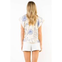 Load image into Gallery viewer, Stripe Top With Ribbon Flower Details THML
