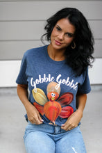 Load image into Gallery viewer, /Turkey | Gobble Gobble | Heather Denim | Short Sleeve Tee
