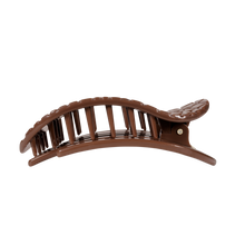 Load image into Gallery viewer, Brown Crocodile Large Flat Round Hair Clip
