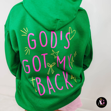 Load image into Gallery viewer, God's Got My Back Sweatshirt: Kelly Green / S / Sweatshirt
