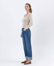 Load image into Gallery viewer, *HIGH RISE CUFFED ANKLE STRAIGHT JEANS
