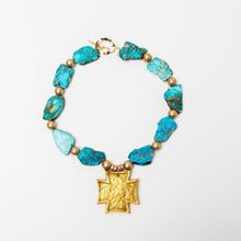 Load image into Gallery viewer, Turquoise Sea Jasper Nuggets with Neal Cross
