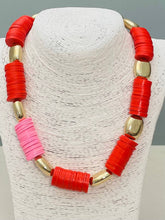 Load image into Gallery viewer, Two Tone Necklace (red/pink)
