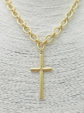 Load image into Gallery viewer, Traditional Cross Necklace (vintage gold)
