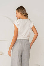 Load image into Gallery viewer, Relaxed Fit Open Trim Cap Sleeves Top
