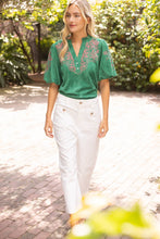 Load image into Gallery viewer, Tabitha Floral Embroidered  Suede Top
