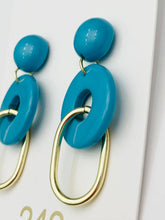 Load image into Gallery viewer, SPRING - Double Dangle w/Gold (ocean)
