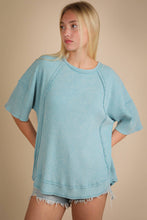Load image into Gallery viewer, Mineral Washed Oversized Ribbed Knit Casual Top
