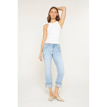 Load image into Gallery viewer, / Mica MID RISE CUFFED STRAIGHT LEG: LIGHT BEACH BLUE
