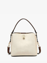 Load image into Gallery viewer, Allison Faux Suede Multi-Compartment Satchel | M2819SDE: Brown
