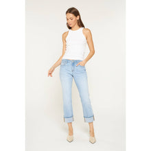 Load image into Gallery viewer, / Mica MID RISE CUFFED STRAIGHT LEG: LIGHT BEACH BLUE
