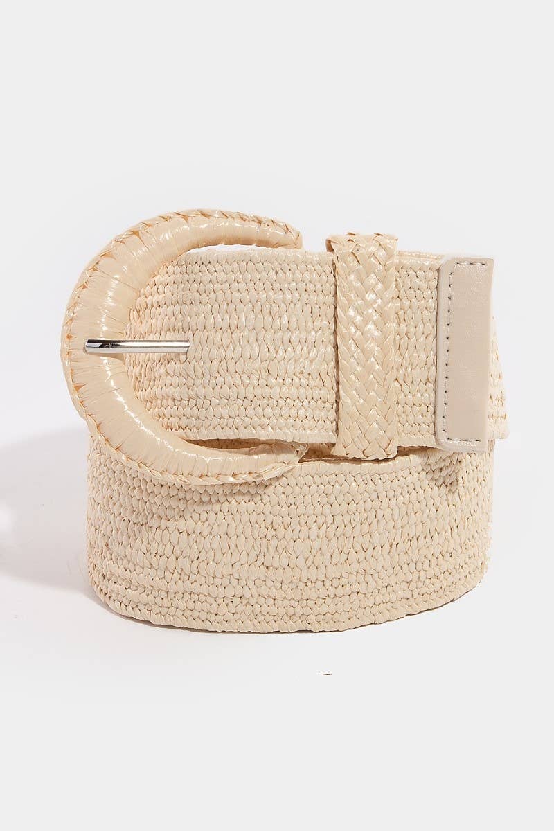 Braided Crescent Buckle Elastic Belt: IV