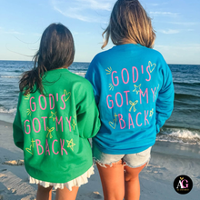 Load image into Gallery viewer, God's Got My Back Sweatshirt: Kelly Green / XL / Sweatshirt

