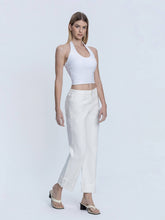 Load image into Gallery viewer, HIGH RISE OPTIC WHITE CUFFED SLIM WIDE JEANS-Vervett
