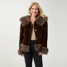 Load image into Gallery viewer, Laurette Faux Fur Jacket: French Roast / S/M
